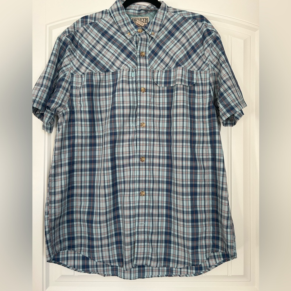 Duluth trading Company, short sleeve, button-down shirt.